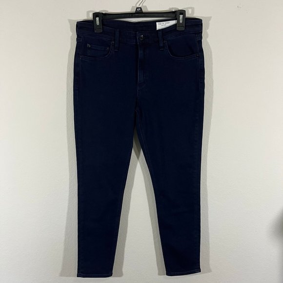Rag & Bone Cate Mid-Rise Ankle Skinny Jeans Size 31 Dark wash Denim - Picture 2 of 13